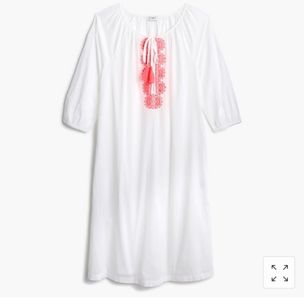 Embroidered cotton tunic cover-up